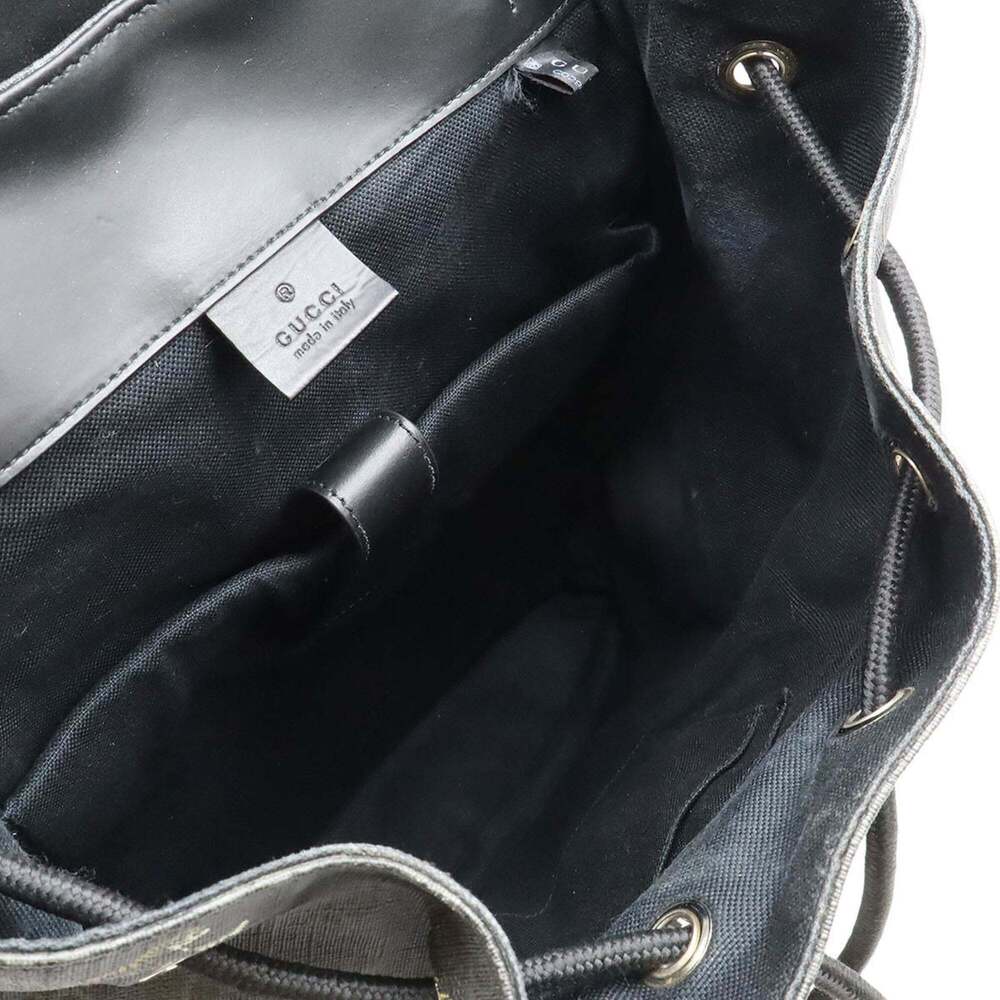 GUCCI Soft GG Supreme Sherry Line Backpack Tiger PVC Leather Black Grey 495563 - Picture 7 of 10